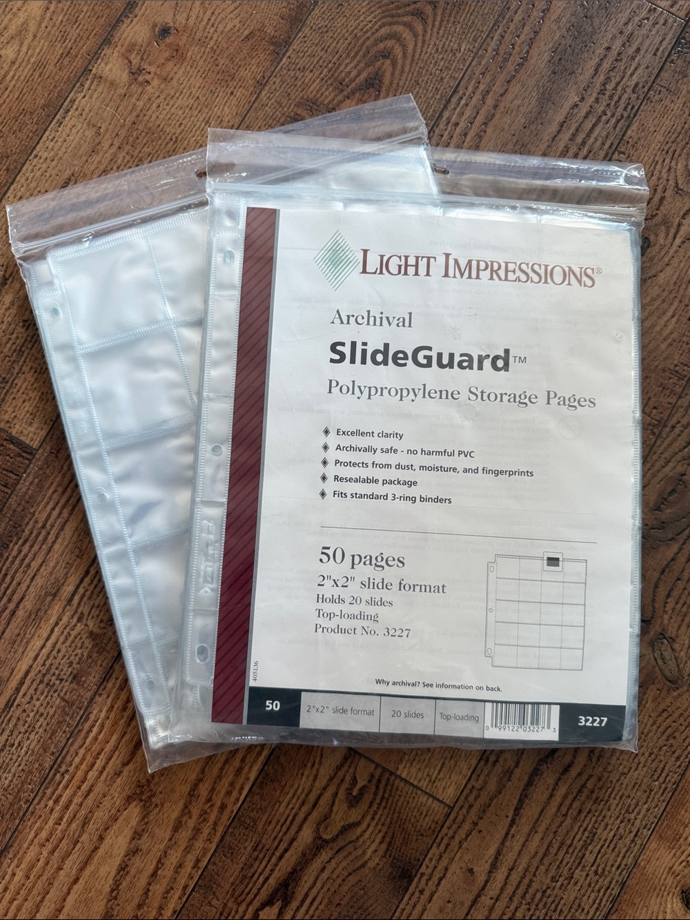 Impressions Archival SlideGuard Polypropylene Storage Pages for 2”.2” slides